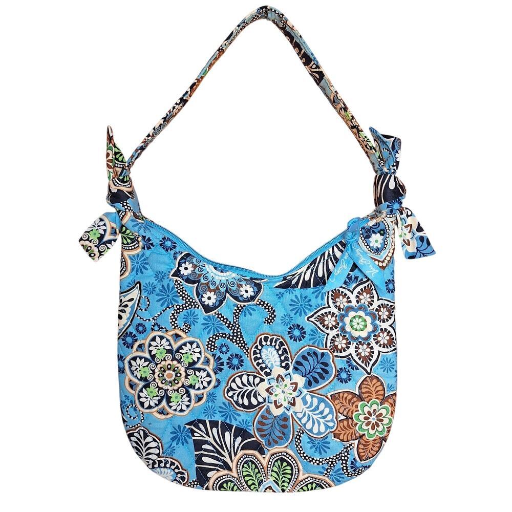 Vera Bradley Bali Blue Olivia small shoulder bag quilted pasiley floral retired